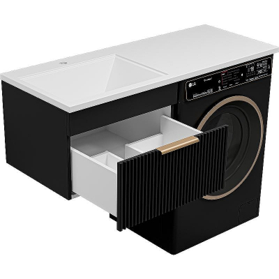 Тумба с раковиной Brevita Enfida 120 L УТ000016096 подвесная Черная матовая