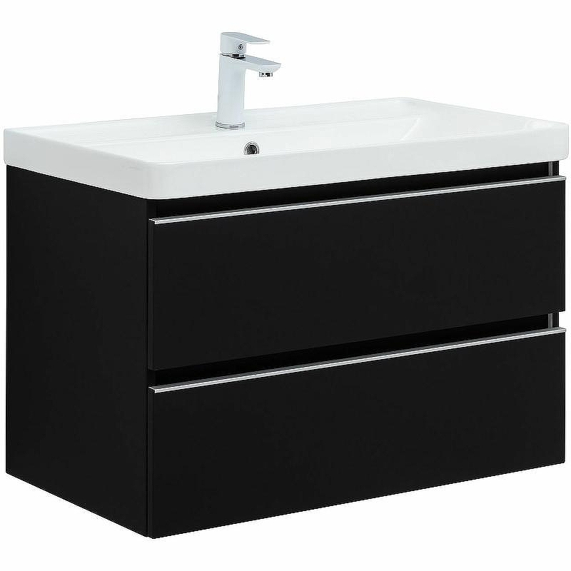Тумба под раковину Aquanet Вега 80 329597 подвесная Черная матовая, купить, цена, заказать, магазин, доставка, скидка, промокод, купить, цена, заказать, магазин, доставка, скидка, промокод