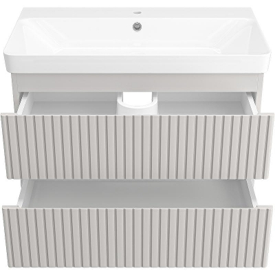 Тумба с раковиной Brevita Victory 80 УТ000024153 подвесная Серый кашемир