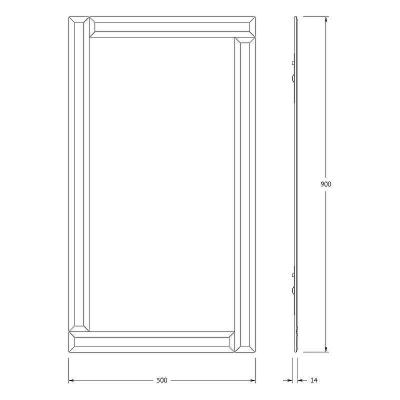 Зеркало Evoform Style 90x50 BY 0827 с зеркальным обрамлением - цвет Графит