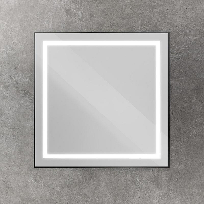 Зеркало BelBagno Kraft 80 SPC-KRAFT-800-800-SENS-NERO с подсветкой Черное с сенсорным выключателем
