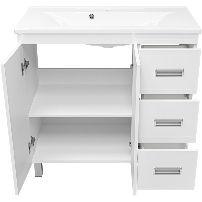 Тумба с раковиной Misty Селена 90 СО000005738 Белая глянцевая