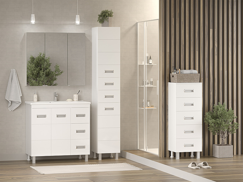 Тумба с раковиной Misty Селена 90 СО000005738 Белая глянцевая, купить, цена, заказать, магазин, доставка, скидка, промокод, купить, цена, заказать, магазин, доставка, скидка, промокод