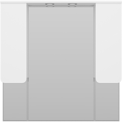 Зеркало со шкафом Misty Чегет 105 П-Чег-02105-01Л с подсветкой Белое глянцевое