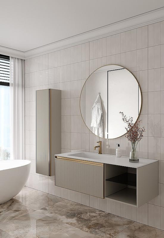 Тумба под раковину Boheme Armadi Art Quatro 6 120 790-M6-120-CM-RIB-MG подвесная Кашемир профиль Золото матовое, купить, цена, заказать, магазин, доставка, скидка, промокод, купить, цена, заказать, магазин, доставка, скидка, промокод