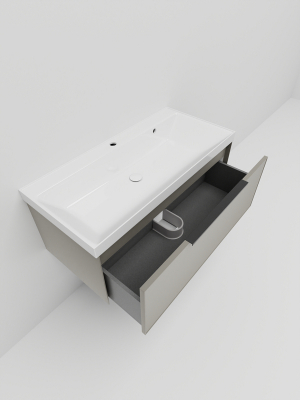 Тумба под раковину La Fenice Simpla 100 FNC-01-SIM-C-100 подвесная Бежевая матовая