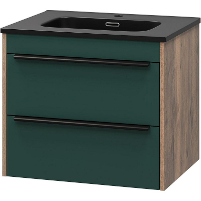 Тумба с раковиной Brevita Greenwood 60 УТ000024348 подвесная Зеленая матовая Дуб Галифакс олово