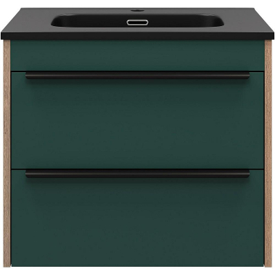 Тумба с раковиной Brevita Greenwood 60 УТ000024348 подвесная Зеленая матовая Дуб Галифакс олово