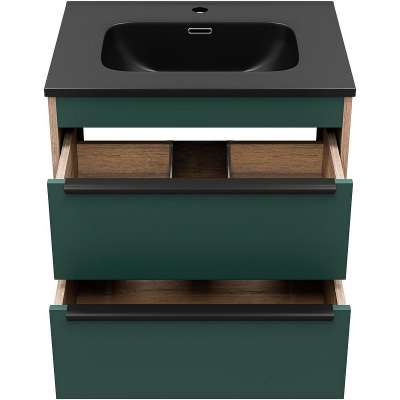 Тумба с раковиной Brevita Greenwood 60 УТ000024348 подвесная Зеленая матовая Дуб Галифакс олово