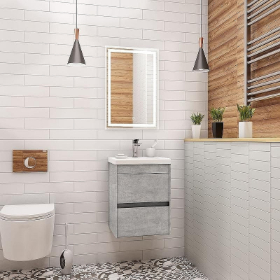 Тумба под раковину Art&Max Family-400-2C-SO-CV подвесная Цемент