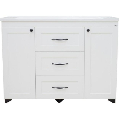 Тумба с раковиной Misty Дуэт 120 УТ000008724 Белая матовая