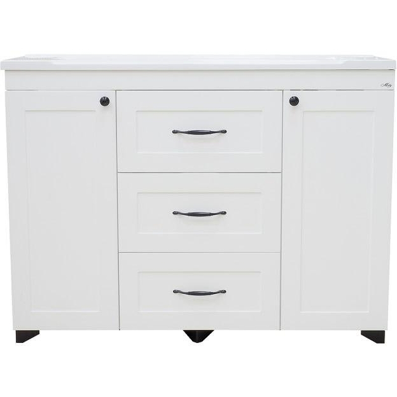 Тумба с раковиной Misty Дуэт 120 УТ000008724 Белая матовая, купить, цена, заказать, магазин, доставка, скидка, промокод, купить, цена, заказать, магазин, доставка, скидка, промокод