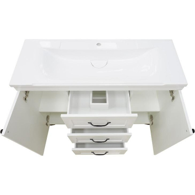 Тумба с раковиной Misty Дуэт 120 УТ000008724 Белая матовая