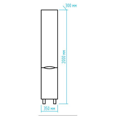 Шкаф пенал Misty Элвис 35 R П-Элв-01035-011П Белый глянцевый