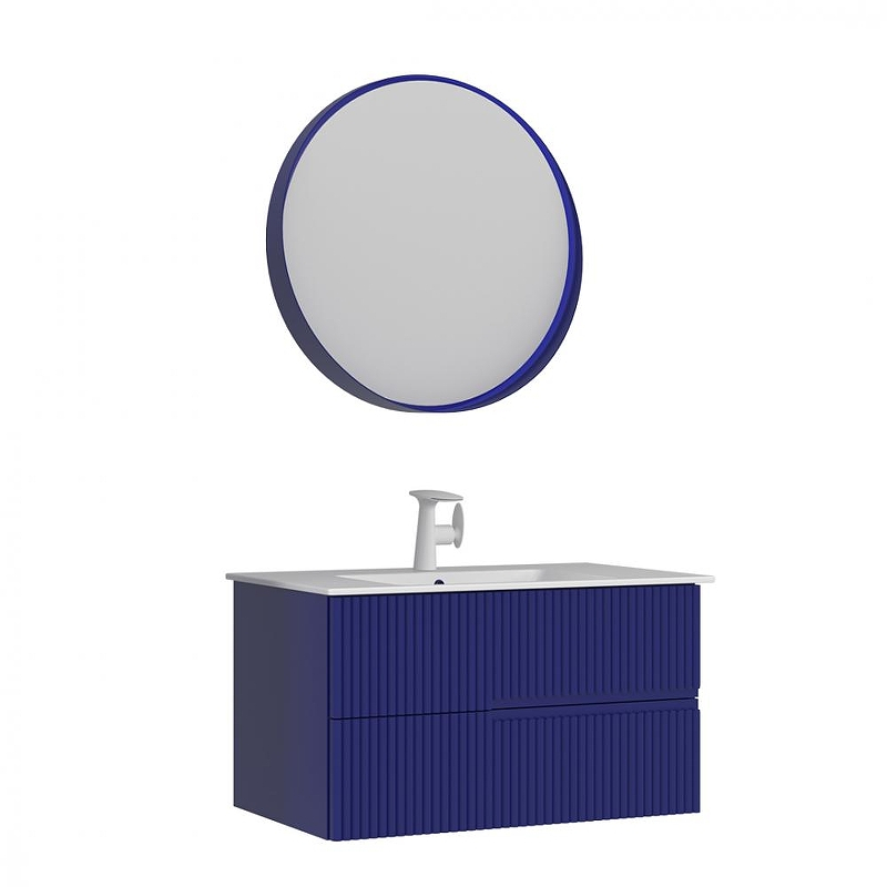 Тумба с раковиной Orka Moonlight 91 5001498 подвесная цвет Синий матовый, купить, цена, заказать, магазин, доставка, скидка, промокод, купить, цена, заказать, магазин, доставка, скидка, промокод