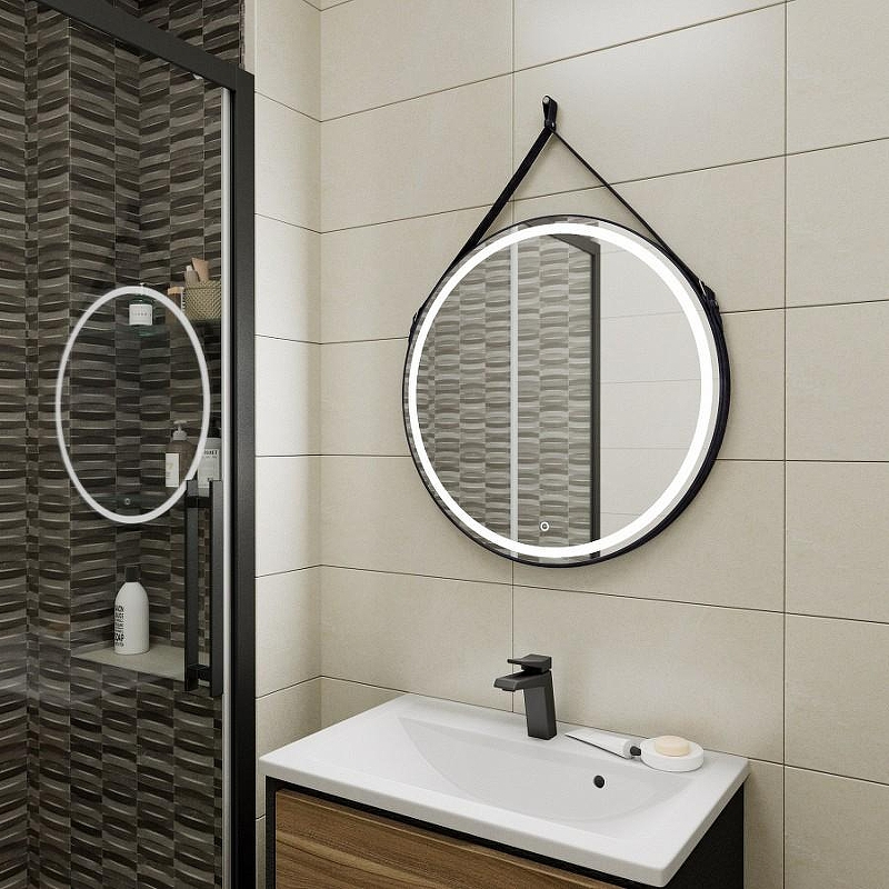 Зеркало Maretti Chiara 50 CH1450R33EL с подсветкой цвет Черный с сенсорным выключателем, купить, цена, заказать, магазин, доставка, скидка, промокод, купить, цена, заказать, магазин, доставка, скидка, промокод