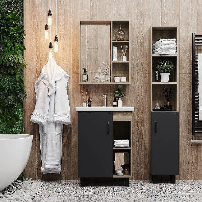 Тумба под раковину Onika Тимбер 60.01 106116 Серый матовый Дуб сонома, купить, цена, заказать, магазин, доставка, скидка, промокод, купить, цена, заказать, магазин, доставка, скидка, промокод