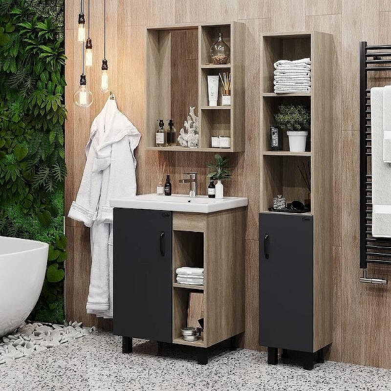 Тумба под раковину Onika Тимбер 60.01 106116 Серый матовый Дуб сонома, купить, цена, заказать, магазин, доставка, скидка, промокод, купить, цена, заказать, магазин, доставка, скидка, промокод