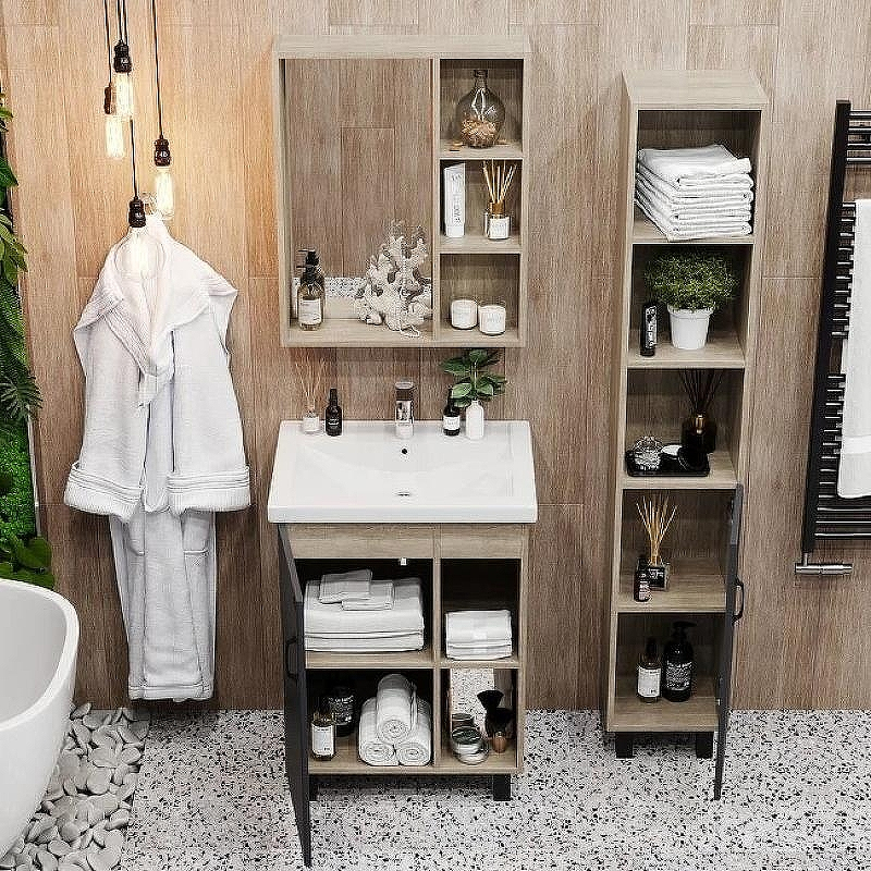 Тумба под раковину Onika Тимбер 60.01 106116 Серый матовый Дуб сонома, купить, цена, заказать, магазин, доставка, скидка, промокод, купить, цена, заказать, магазин, доставка, скидка, промокод