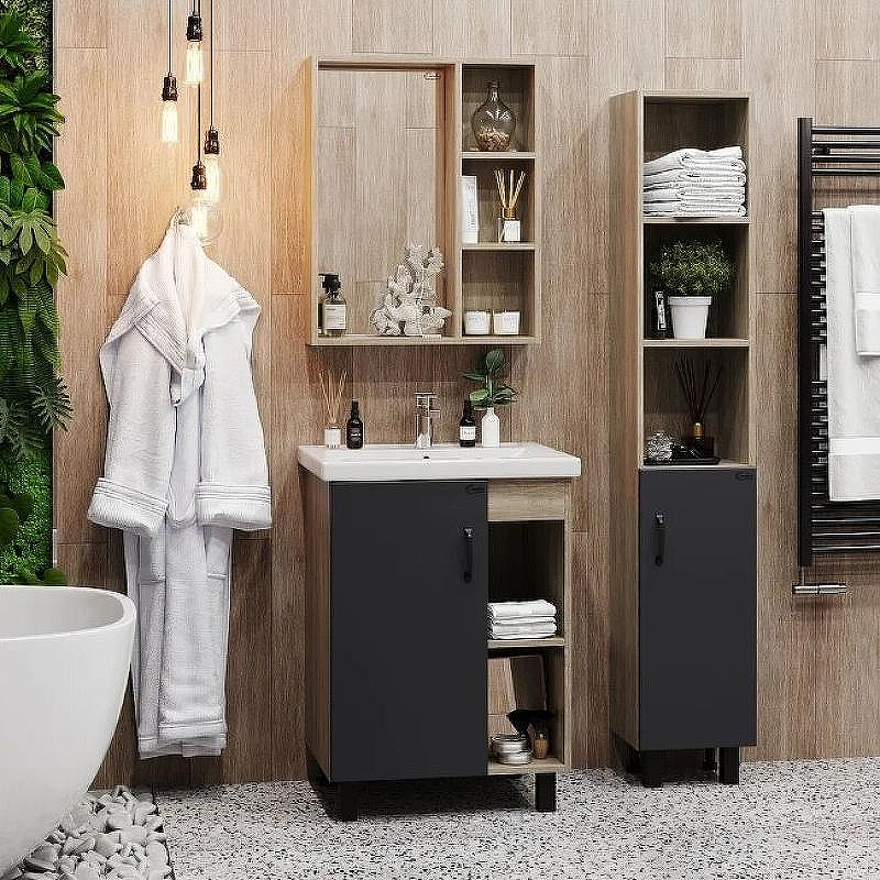 Тумба под раковину Onika Тимбер 60.01 106116 Серый матовый Дуб сонома, купить, цена, заказать, магазин, доставка, скидка, промокод, купить, цена, заказать, магазин, доставка, скидка, промокод