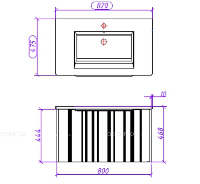 Тумба под раковину Creto Luna 80 17-VG80 подвесная цвет Venge