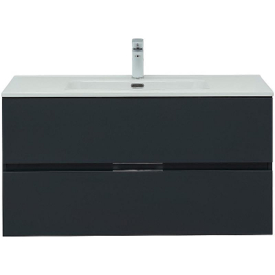 Тумба под раковину Aquanet Алвита New 100 277519 подвесная Антрацит