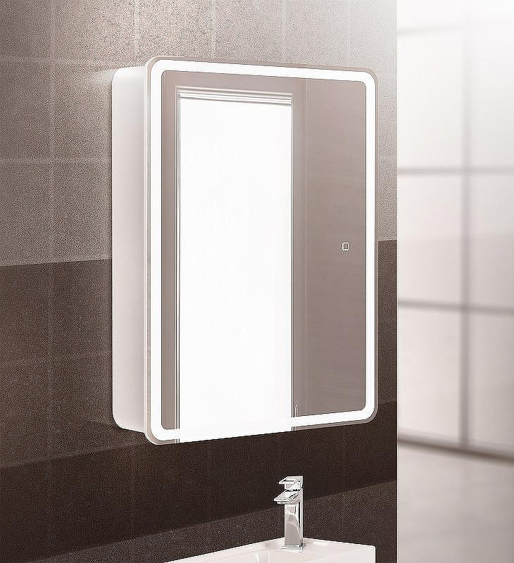 Зеркальный шкаф BelBagno Marino 60 SPC-MAR-600/800-1A-LED-TCH с подсветкой Белый, купить, цена, заказать, магазин, доставка, скидка, промокод, купить, цена, заказать, магазин, доставка, скидка, промокод