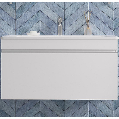 Тумба под раковину Velvex Pulsus 100 tp.PUL.PUL.100.1Y подвесная Белая глянцевая