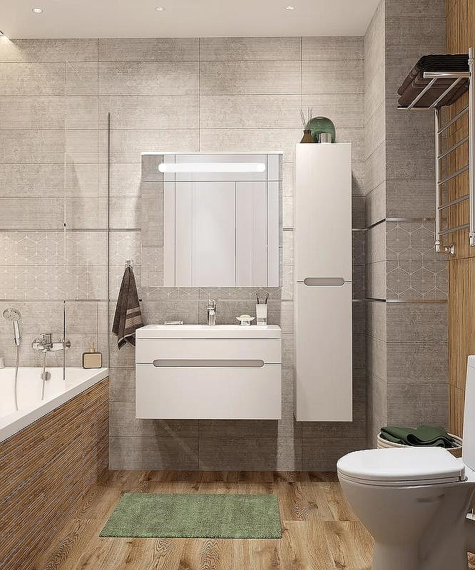 Зеркальный шкаф DIWO Коломна 80 KOL.Z.80/P/W с подсветкой Белый, купить, цена, заказать, магазин, доставка, скидка, промокод, купить, цена, заказать, магазин, доставка, скидка, промокод