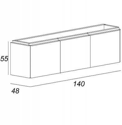 Тумба под раковину Cezares Stylus 140 55230 подвесная Bianco opaco