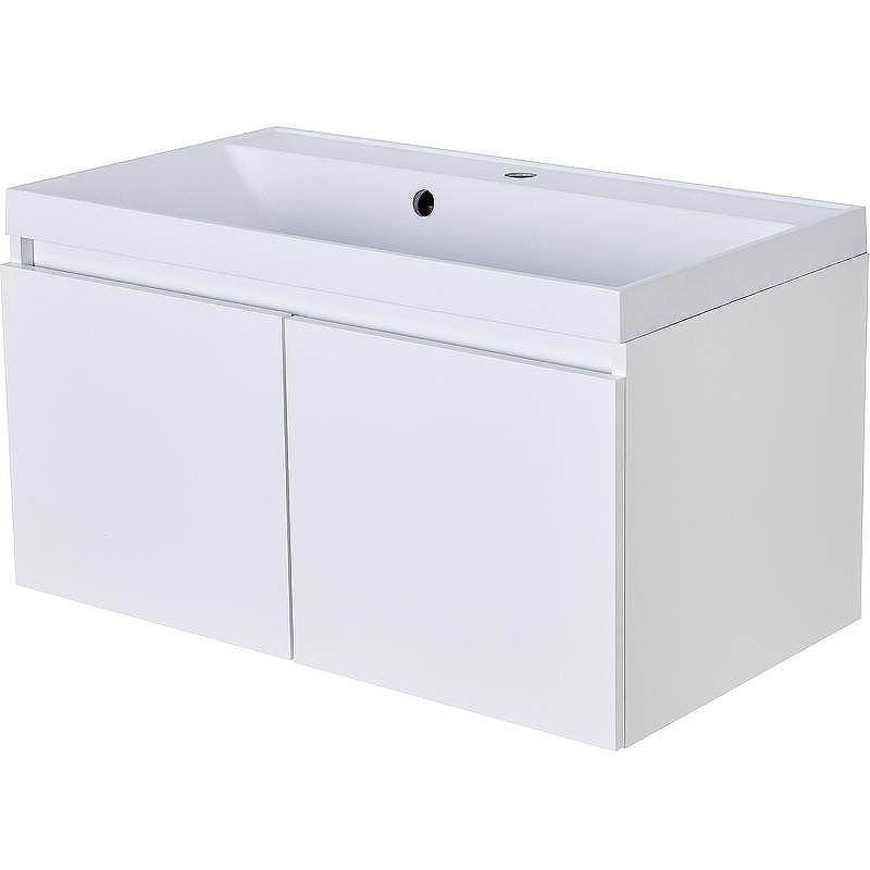 Тумба с раковиной Orange Квадро 80 KV-80TUW+Racl подвесная Белый глянец, купить, цена, заказать, магазин, доставка, скидка, промокод, купить, цена, заказать, магазин, доставка, скидка, промокод