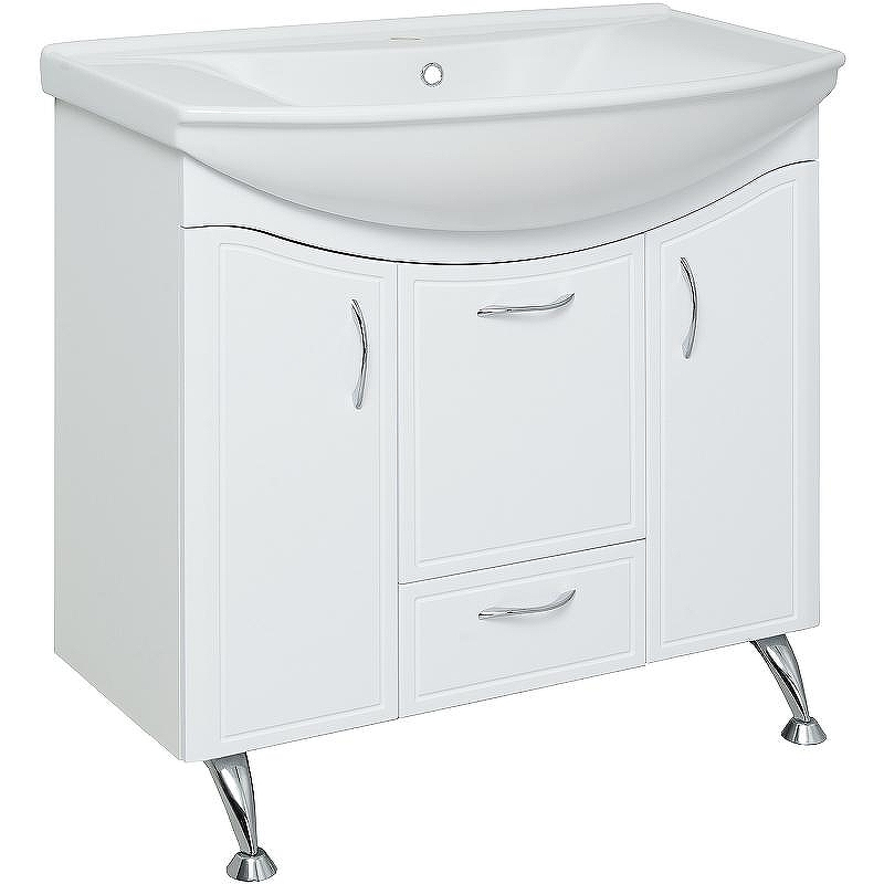 Тумба под раковину Runo Севилья 85 00000000597 Белая, купить, цена, заказать, магазин, доставка, скидка, промокод, купить, цена, заказать, магазин, доставка, скидка, промокод