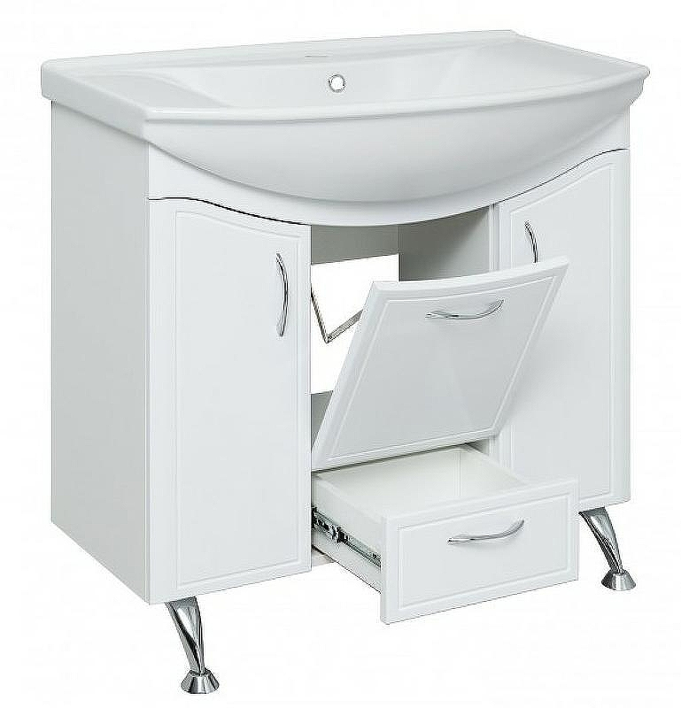 Тумба под раковину Runo Севилья 85 00000000597 Белая, купить, цена, заказать, магазин, доставка, скидка, промокод, купить, цена, заказать, магазин, доставка, скидка, промокод