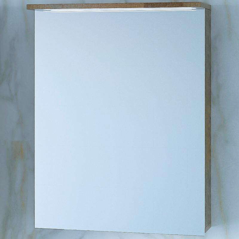 Зеркальный шкаф Бриклаер Кристалл 56 4627125417221 с подсветкой Дуб гранж песочный, купить, цена, заказать, магазин, доставка, скидка, промокод, купить, цена, заказать, магазин, доставка, скидка, промокод