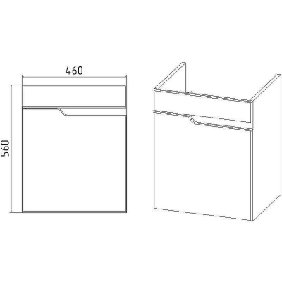 Тумба под раковину VIANT Куба 50 VKUB50CO-T1STP подвесная Белая