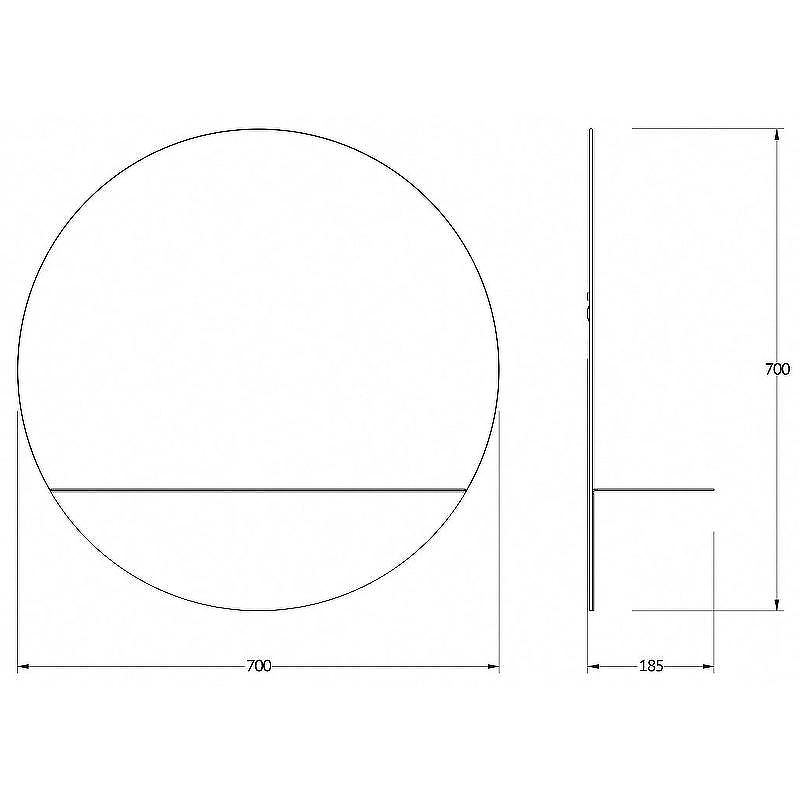 Зеркало Evoform Shadow d70 BY 0562 с металлической полочкой - Черный цвет, купить, цена, заказать, магазин, доставка, скидка, промокод, купить, цена, заказать, магазин, доставка, скидка, промокод