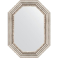 Зеркало Evoform Octagon 56x76 BY 7165 в багетной раме - Римское серебро 88, купить, цена, заказать, магазин, доставка, скидка, промокод, купить, цена, заказать, магазин, доставка, скидка, промокод