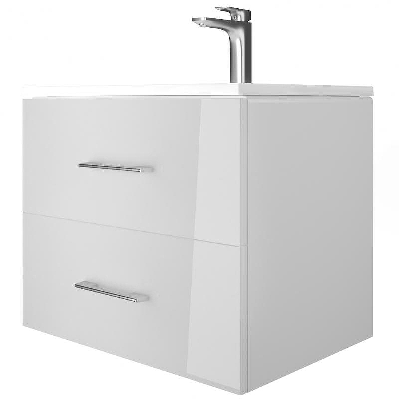 Тумба с раковиной Marka One Elena 60П У96877 подвесная Белый глянец, купить, цена, заказать, магазин, доставка, скидка, промокод, купить, цена, заказать, магазин, доставка, скидка, промокод