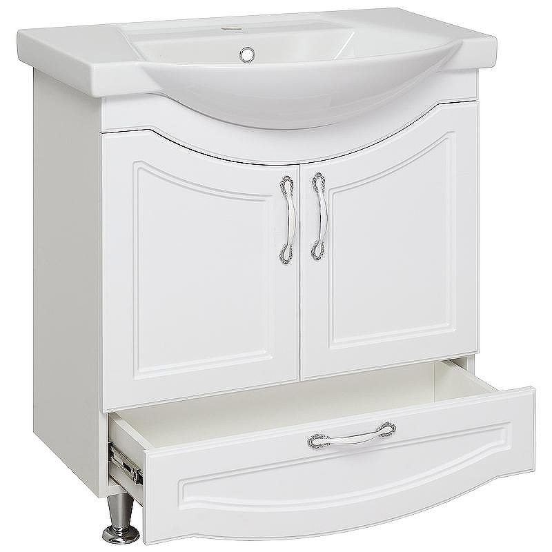 Тумба под раковину Runo Неаполь 75 00-00001034 Белая, купить, цена, заказать, магазин, доставка, скидка, промокод, купить, цена, заказать, магазин, доставка, скидка, промокод