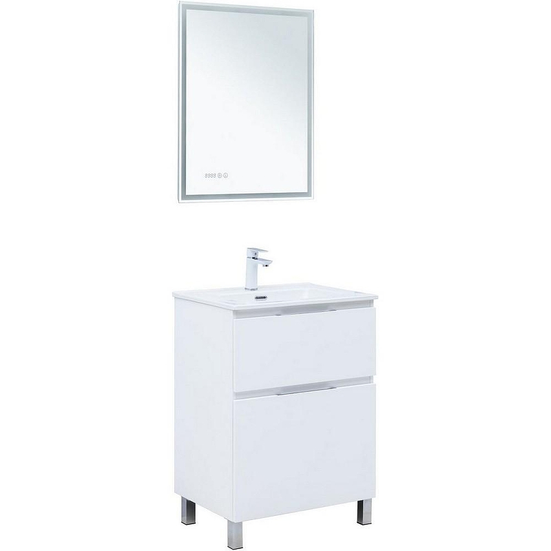 Тумба под раковину Aquanet Алвита New 60 344132 Белая матовая, купить, цена, заказать, магазин, доставка, скидка, промокод, купить, цена, заказать, магазин, доставка, скидка, промокод