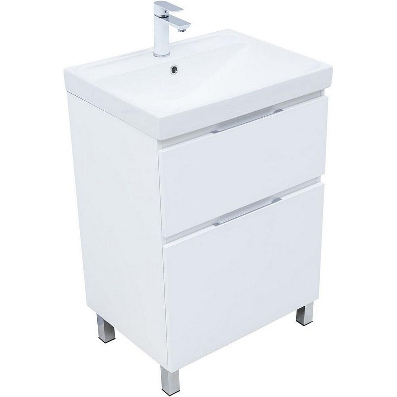 Тумба под раковину Aquanet Алвита New 60 344132 Белая матовая, купить, цена, заказать, магазин, доставка, скидка, промокод, купить, цена, заказать, магазин, доставка, скидка, промокод