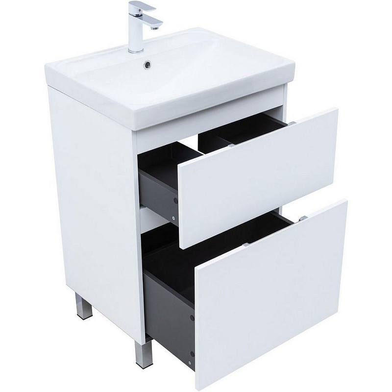 Тумба под раковину Aquanet Алвита New 60 344132 Белая матовая, купить, цена, заказать, магазин, доставка, скидка, промокод, купить, цена, заказать, магазин, доставка, скидка, промокод