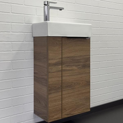 Тумба с раковиной Comforty Асти 40 00-00015420 подвесная Дуб темно-коричневый