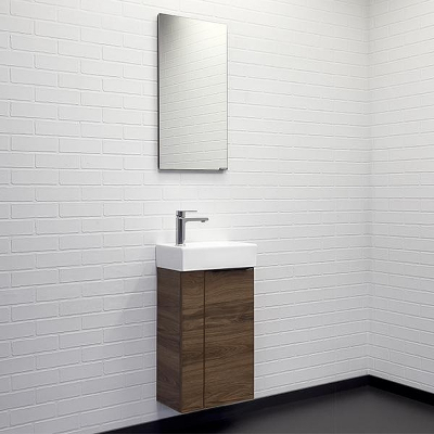 Тумба с раковиной Comforty Асти 40 00-00015420 подвесная Дуб темно-коричневый