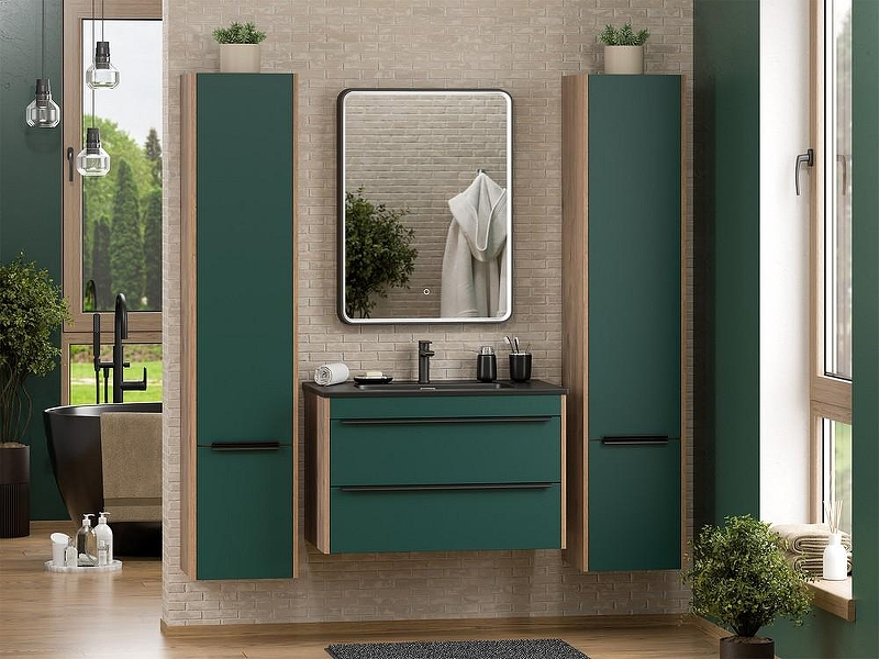 Тумба с раковиной Brevita Greenwood 80 УТ000024347 подвесная Зеленая матовая Дуб Галифакс олово, купить, цена, заказать, магазин, доставка, скидка, промокод, купить, цена, заказать, магазин, доставка, скидка, промокод