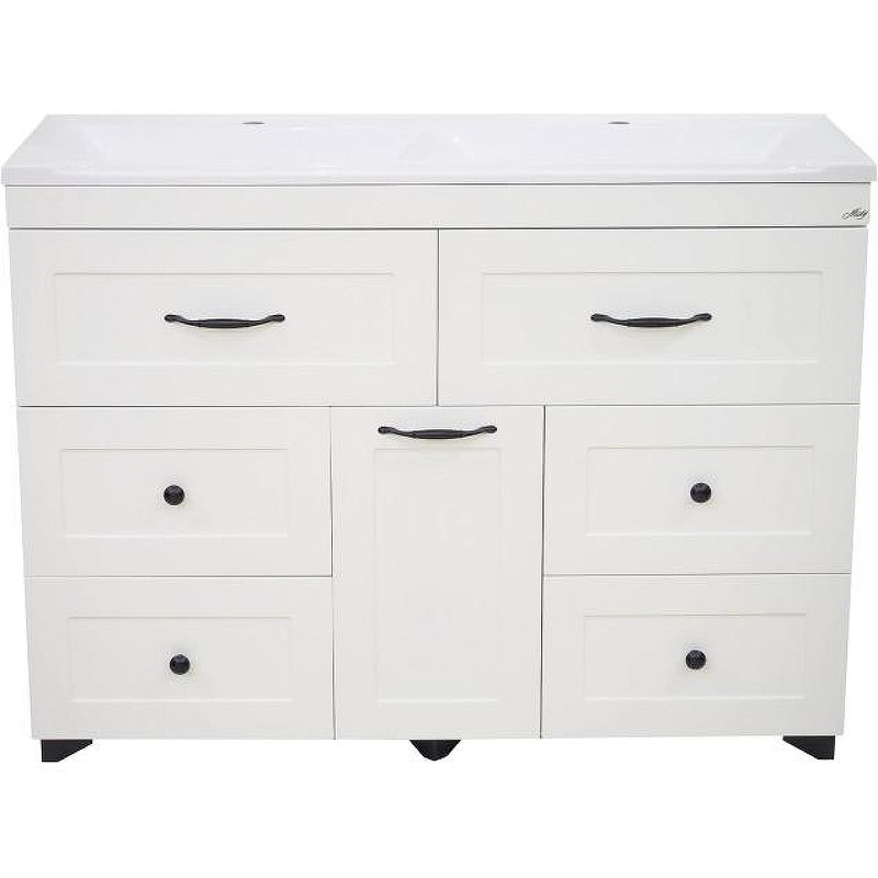 Тумба с раковиной Misty Дуэт 120 УТ000008551 с бельевой корзиной Белая матовая, купить, цена, заказать, магазин, доставка, скидка, промокод, купить, цена, заказать, магазин, доставка, скидка, промокод