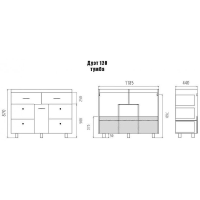 Тумба с раковиной Misty Дуэт 120 УТ000008551 с бельевой корзиной Белая матовая