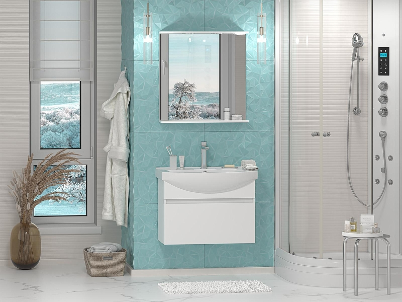 Тумба с раковиной Misty Монро 75 УТ000023886 подвесная Белая, купить, цена, заказать, магазин, доставка, скидка, промокод, купить, цена, заказать, магазин, доставка, скидка, промокод