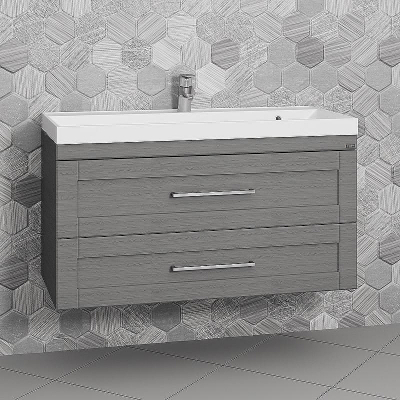 Тумба под раковину СанТа Венера 100 221021 подвесная Дуб серый