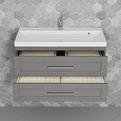 Тумба под раковину СанТа Венера 100 221021 подвесная Дуб серый